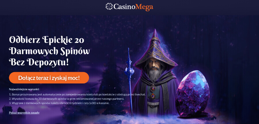 Epic Free Spins No Deposit at CasinoMega.