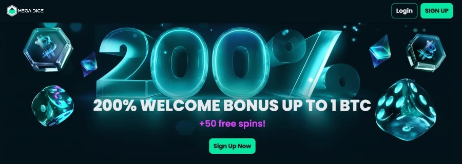 Mega Dice - Welcome Bonus 200%