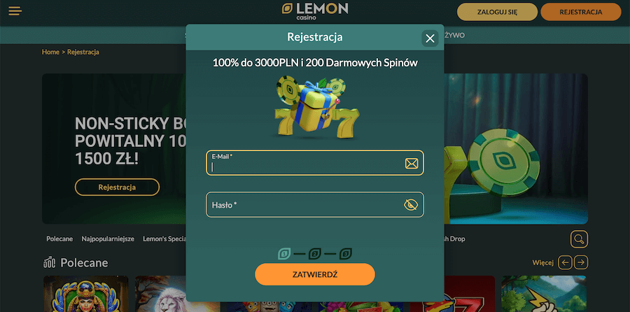 lemon casino registration